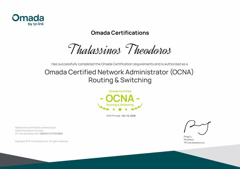 Omada Certificate_Template_A4_OCNA Routing & Switching_THALASSINOS THEODOROS